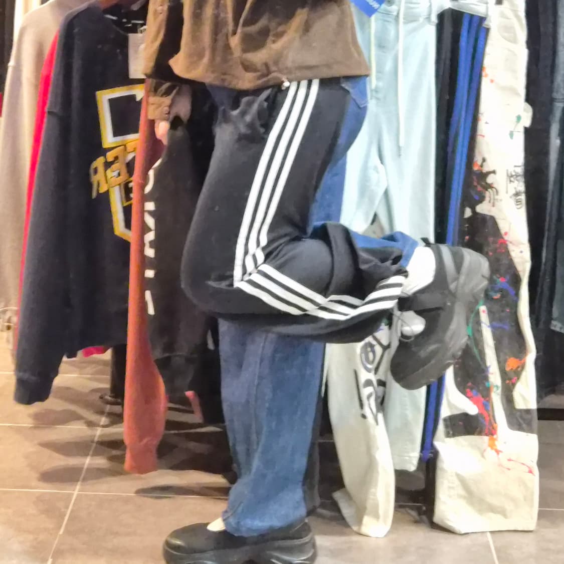 [NO.9] C&A 데님 아디다스 트레이닝 믹스 팬츠 상품이미지2