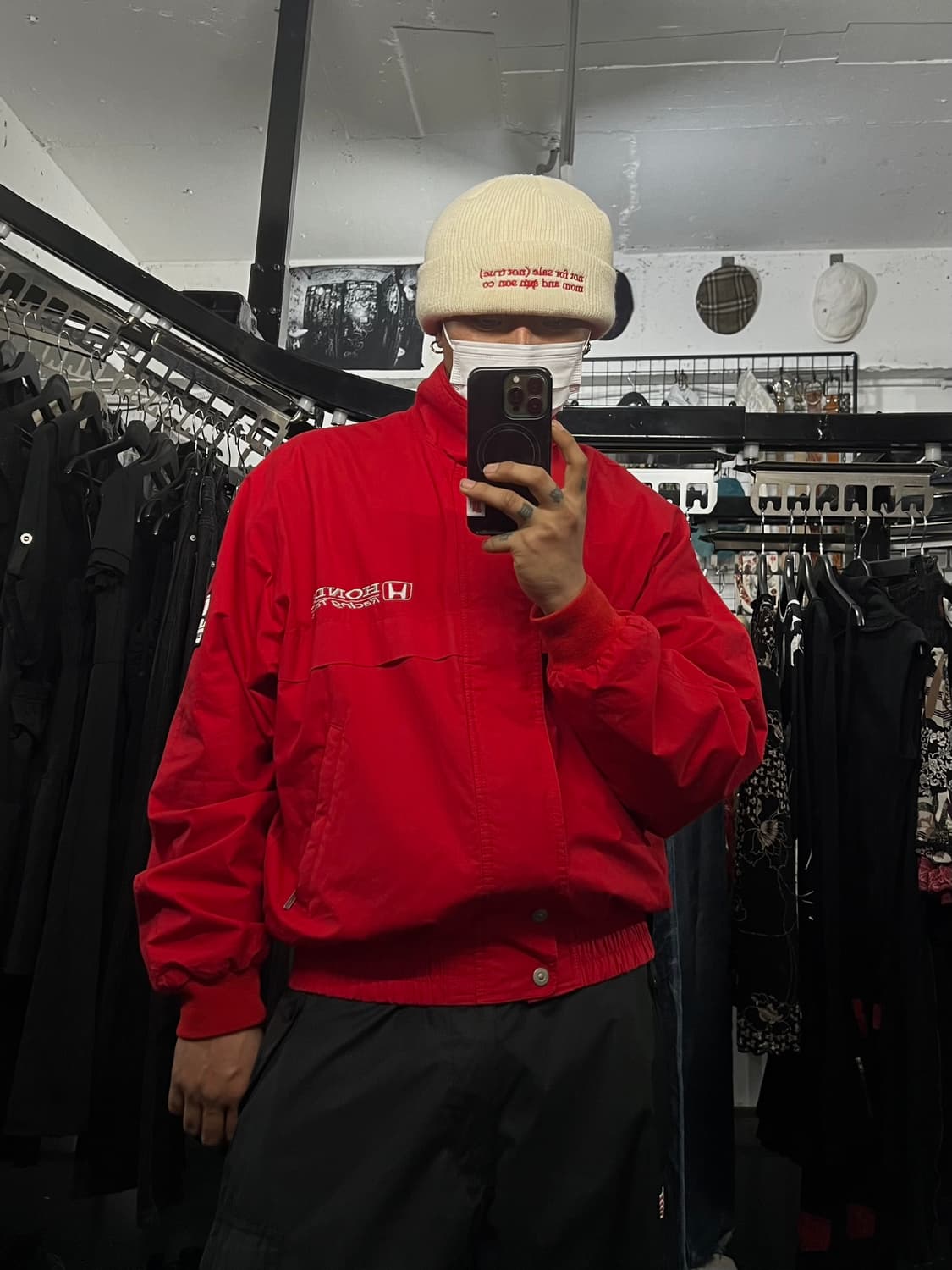 혼다 레이싱 팀 면 자켓 (red) 상품이미지3