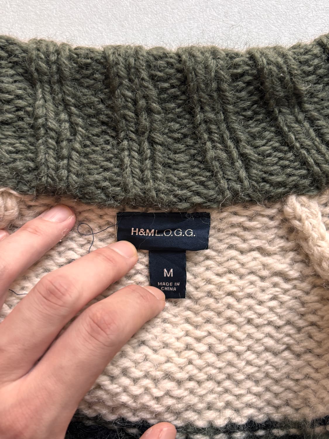 100프로 울 핸드메이드 코위찬 집업 가디건 M 상품이미지7