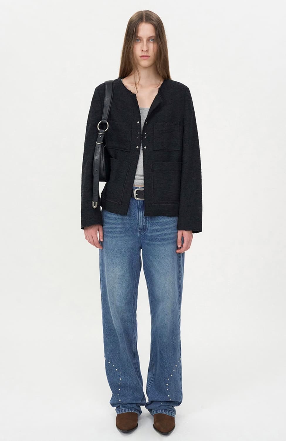 인사일런스 커빙 스터드 데님 블루 M 상품이미지1