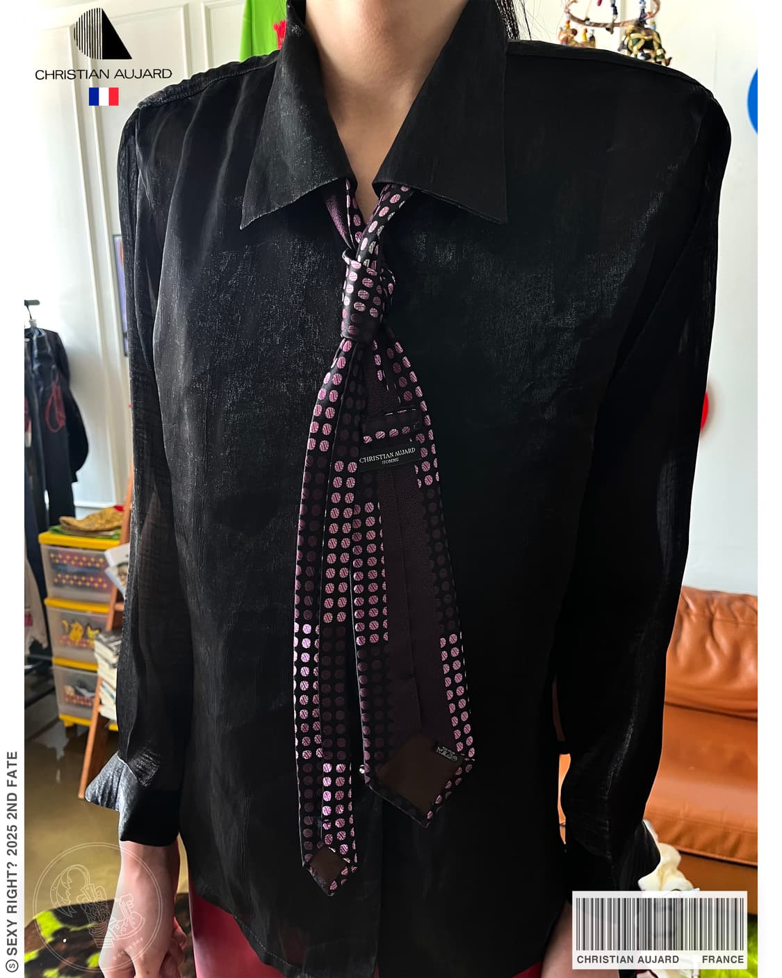 Christian Aujard Homme Purple Dot Tie 상품이미지1
