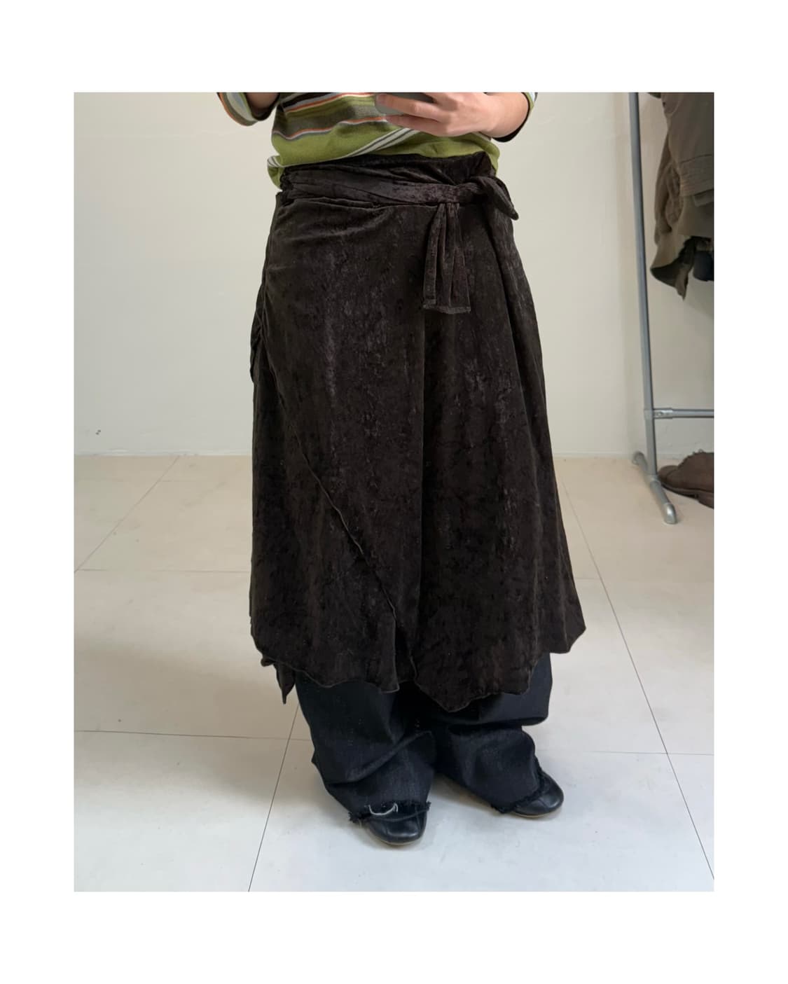 빈티지 벨벳 스커트 상품이미지2