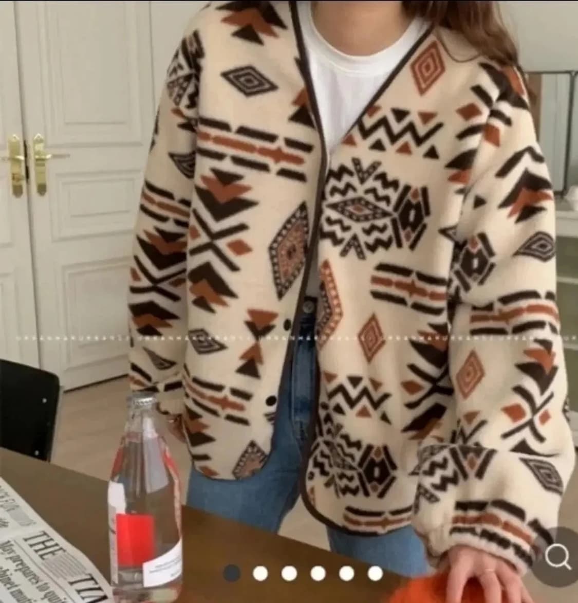 에스닉 패턴 잉카 플리스 가디건 새상품 상품이미지3