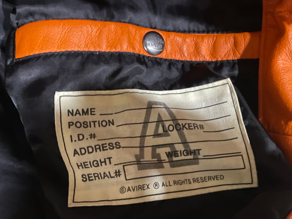 [XXL] 아비렉스 AVIREX 아이콘 레더 자켓 가죽 자켓 오렌지 상품이미지5