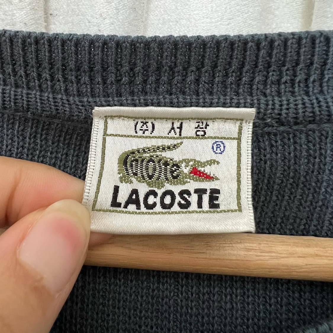라코스테 그레이 스트라이프 브이넥 니트 상품이미지6