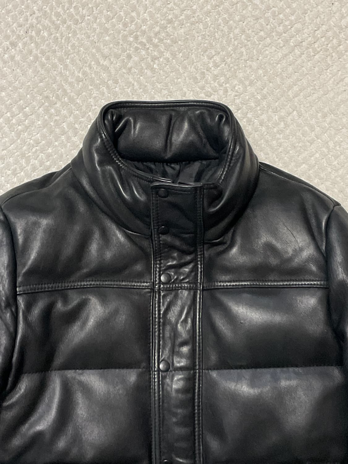 웨스턴 무드 램스킨 양가죽 레더 패딩 자켓 상품이미지4