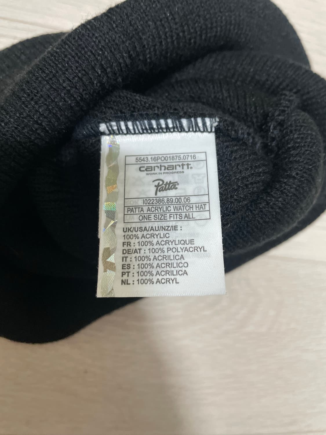 칼하트 X 파타 블랙비니 싸게 팝니다. 상품이미지2