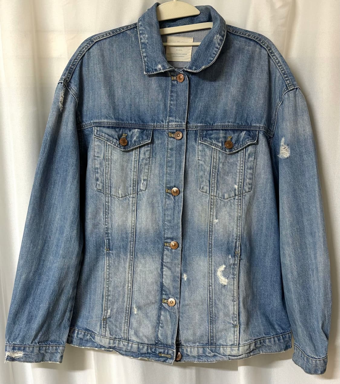 자라 WE DENIM 데님 자켓 데미지 워싱 상품이미지1