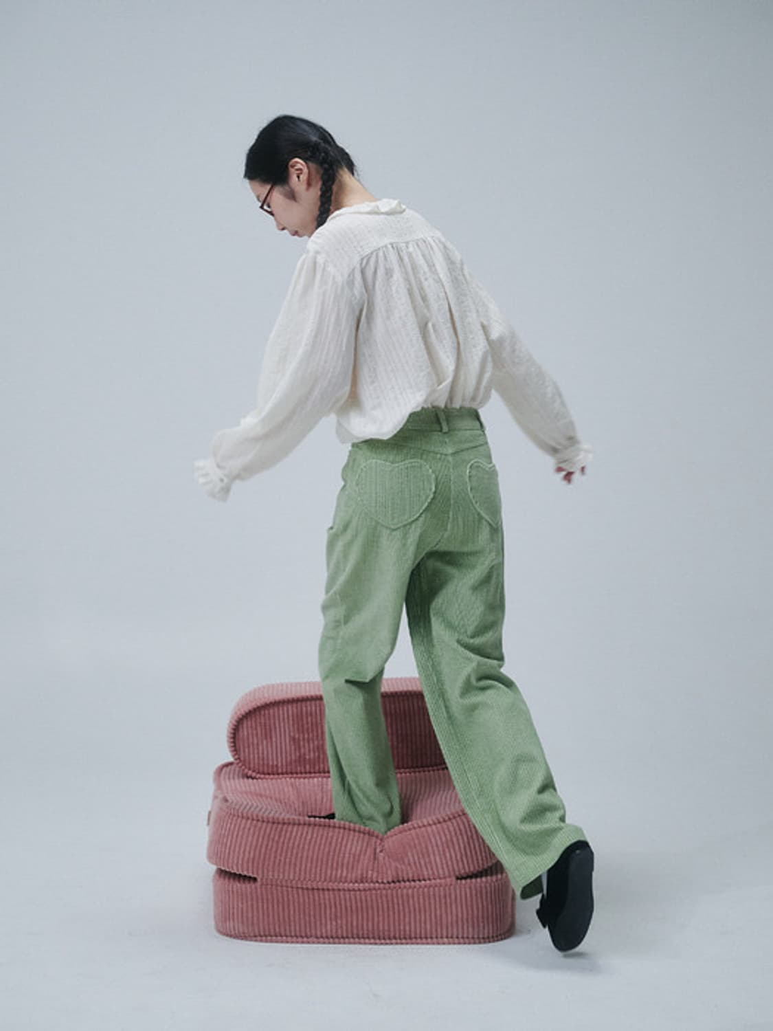 {정가 13.8 새상품} 펀프롬펀 하트 포켓 코듀로이 바지 팬츠 M 상품이미지5