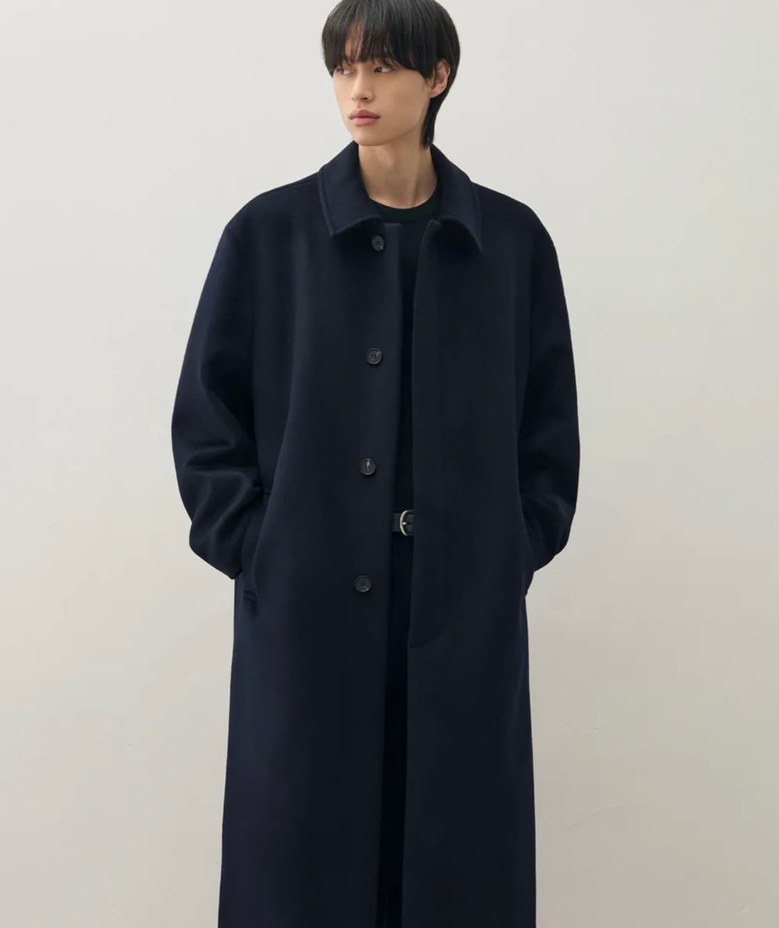 [새상품] [S] 드로우핏 프리미어 퓨어 캐시미어 발마칸 코트 딥 네이비 상품이미지1