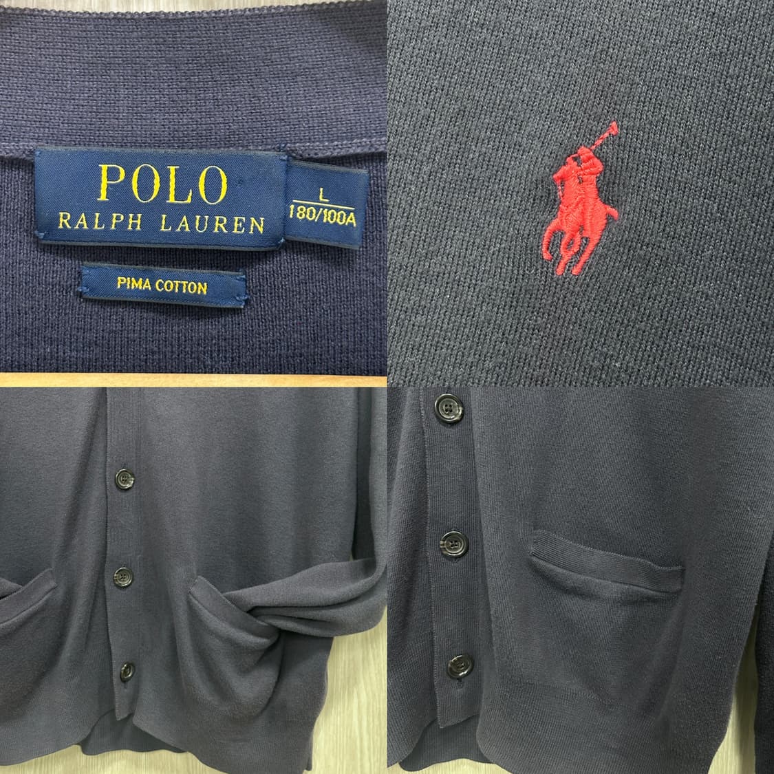 폴로 랄프로렌 피마코튼 가디건L/네이비 상품이미지4