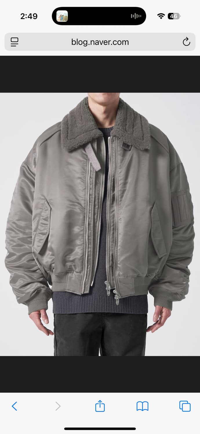 준지 컬렉션 209 무스탕 ma-1 48사이즈 상품이미지1