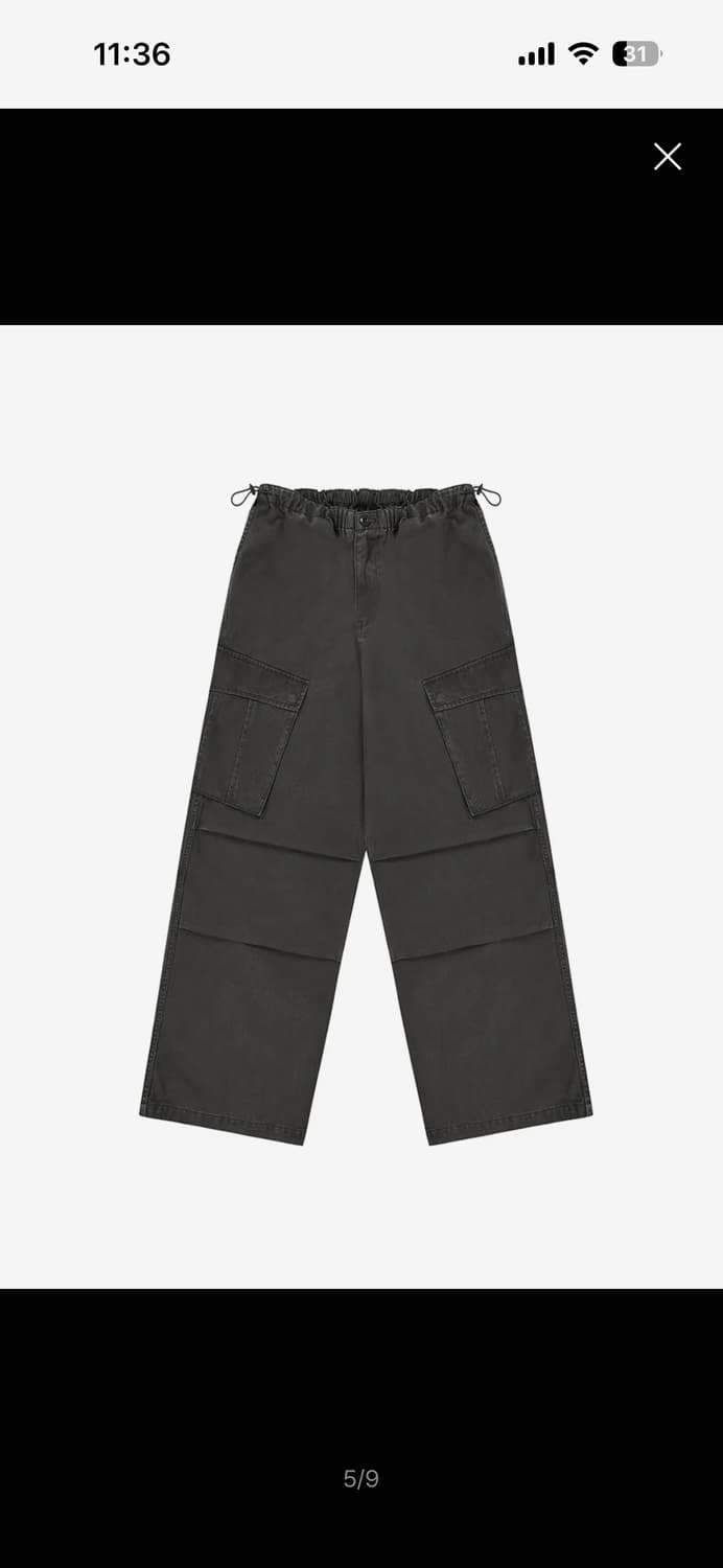 에즈이프캘리 WASH PARACHUTE CARGO PANTS GRAY 상품이미지2