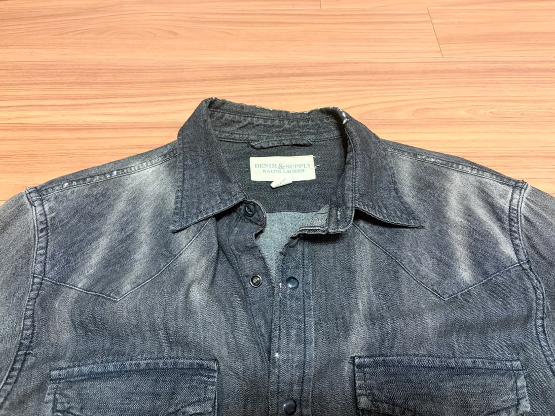 데님앤서플라이 랄프로렌 남성 흑청 데님 셔츠 M 상품이미지3