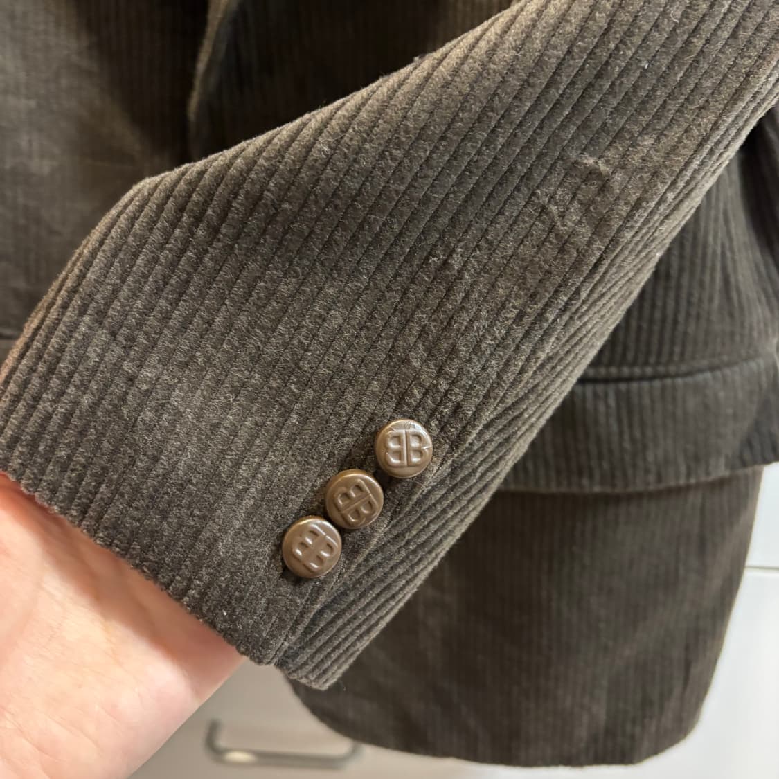 발렌시아가 코듀로이 울 100% 브라운 자켓 상품이미지5