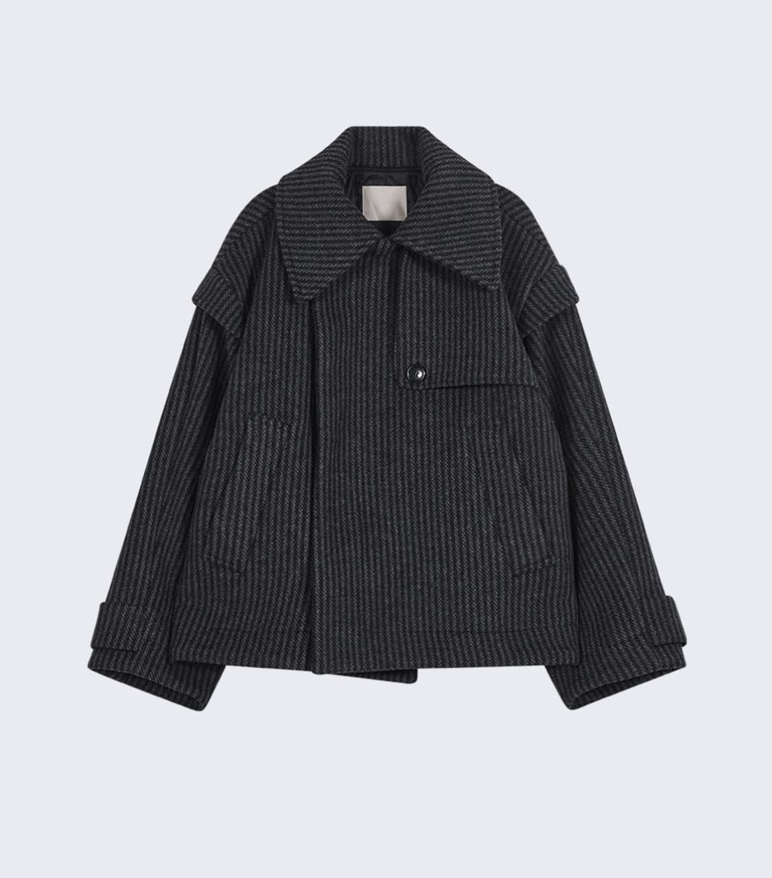 타입서비스 Layered Half Coat Charcoal 상품이미지3