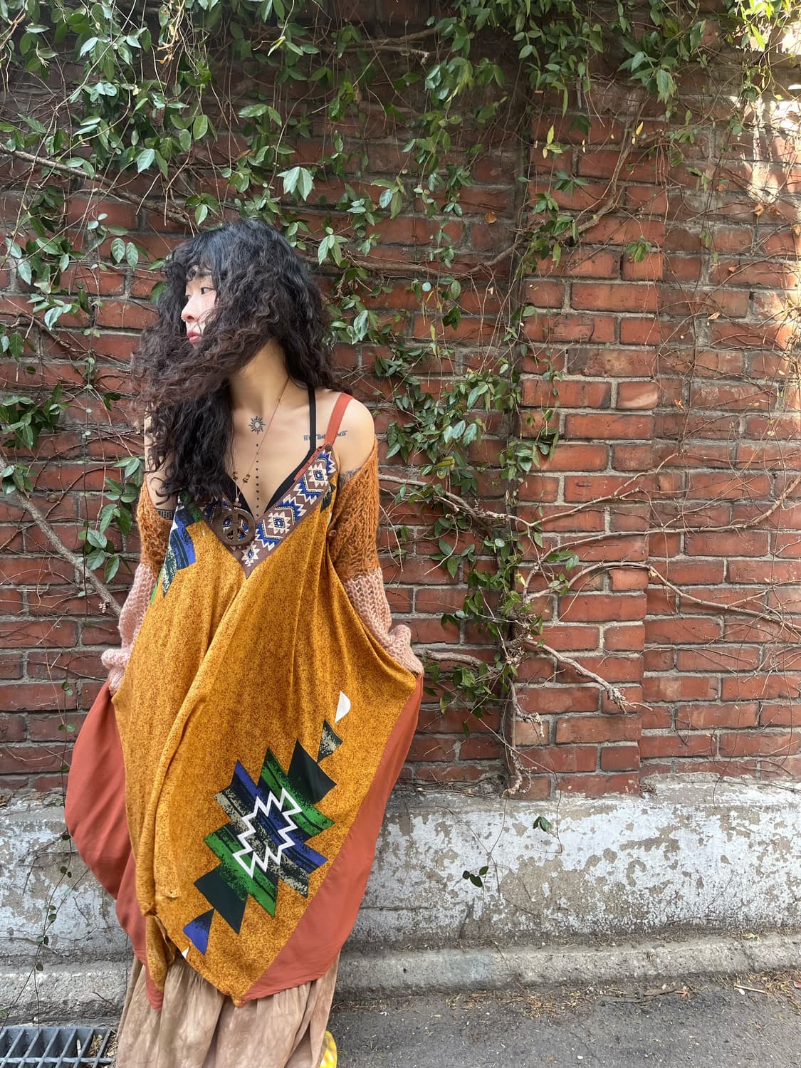 히피 에스닉 패턴 포인트 2Way 원피스 상품이미지3