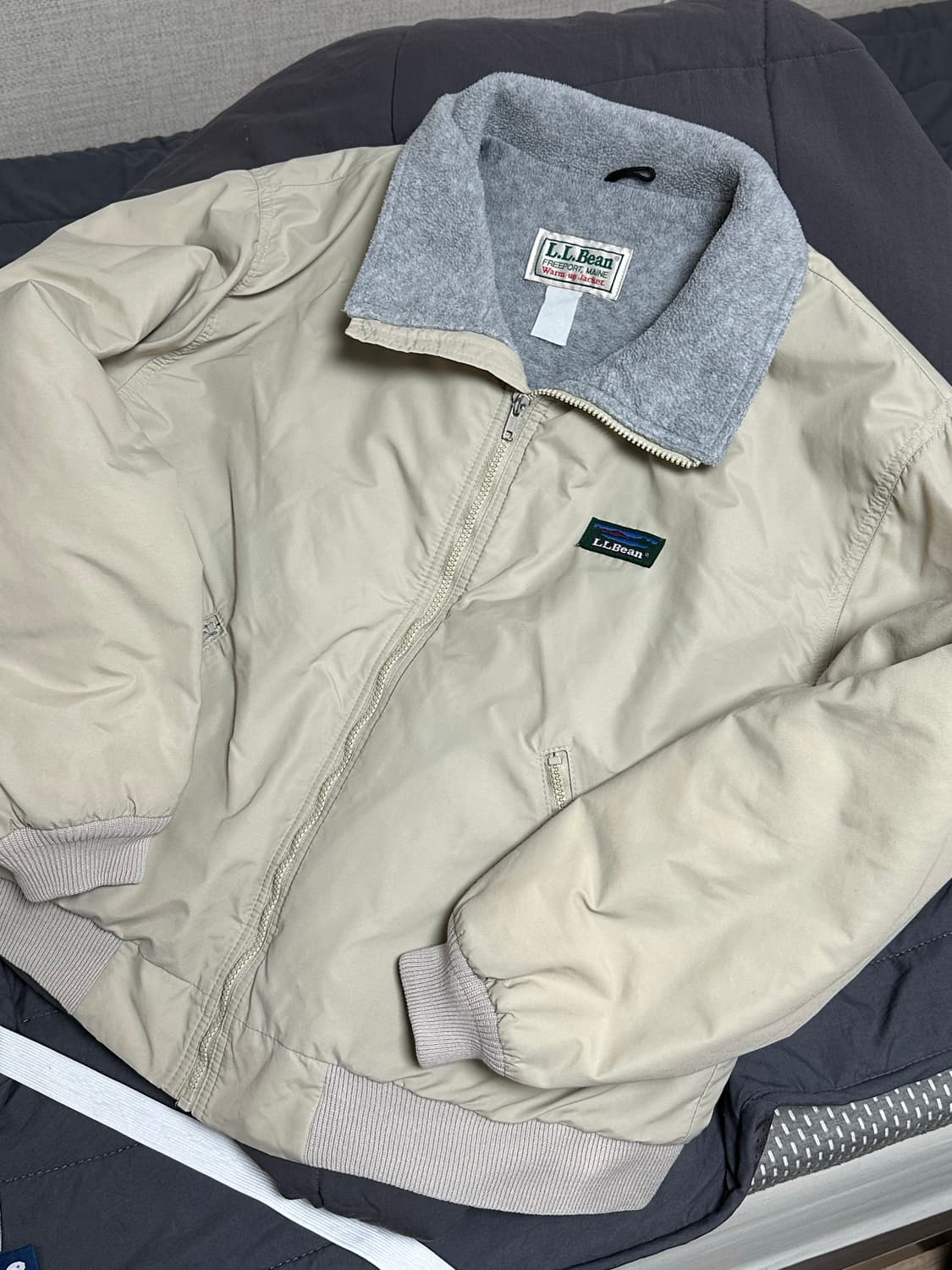 80s 엘엘빈  크롭  웜업 점퍼 자켓 라지 LLBean 상품이미지1