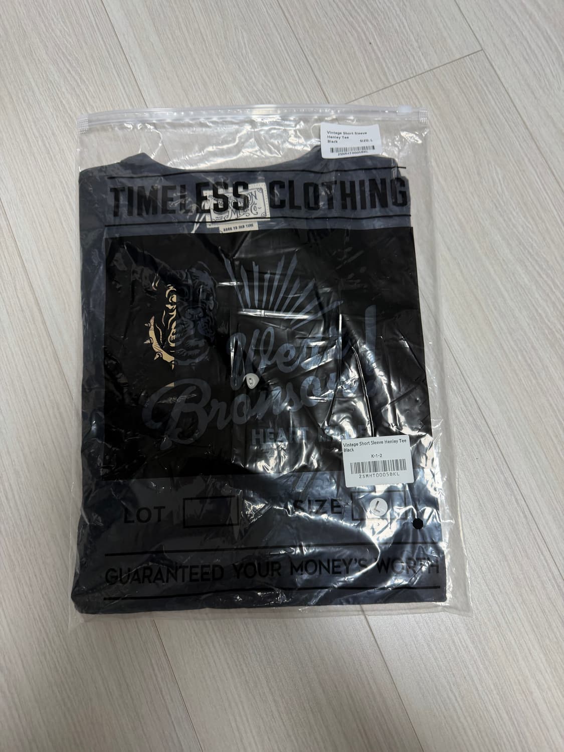 브론슨 헨리넥 블랙 L사이즈 판매 상품이미지2