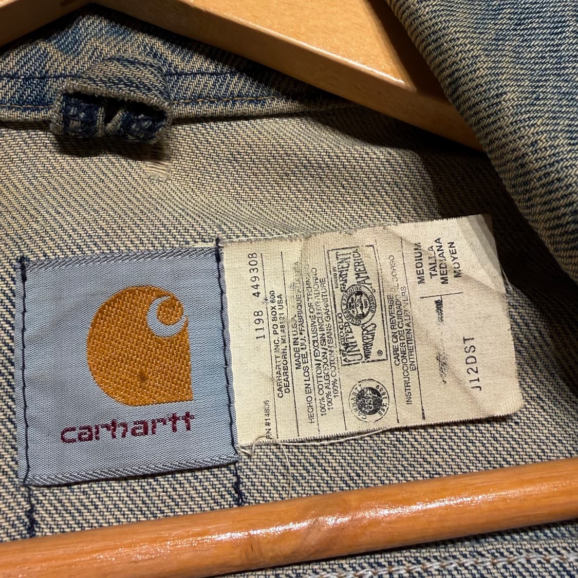 칼하트 90s J12DST 데님 트러커 자켓 M 100~105 상품이미지5