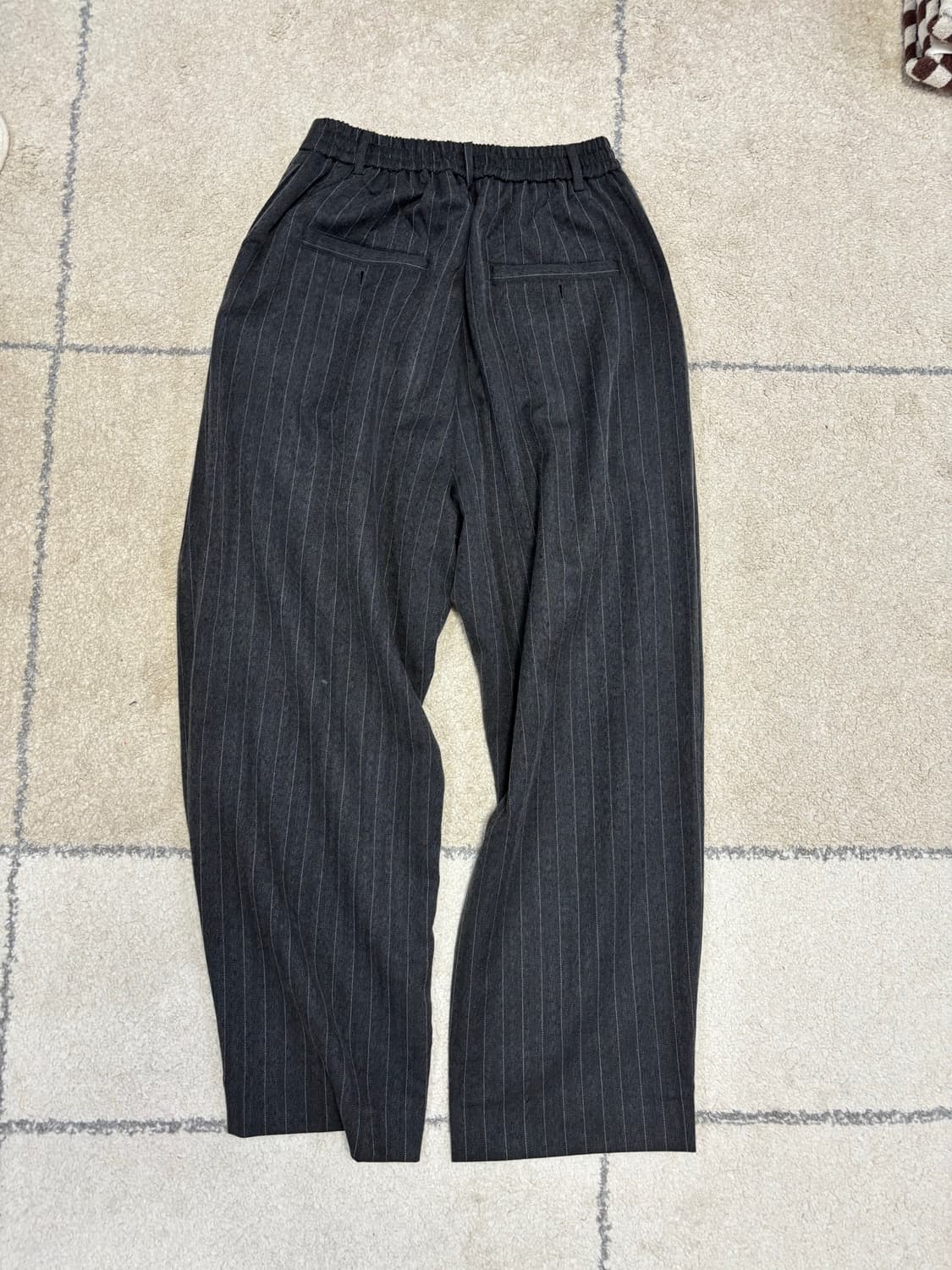노운 wide tapered pants (stripe charcoal) 상품이미지3