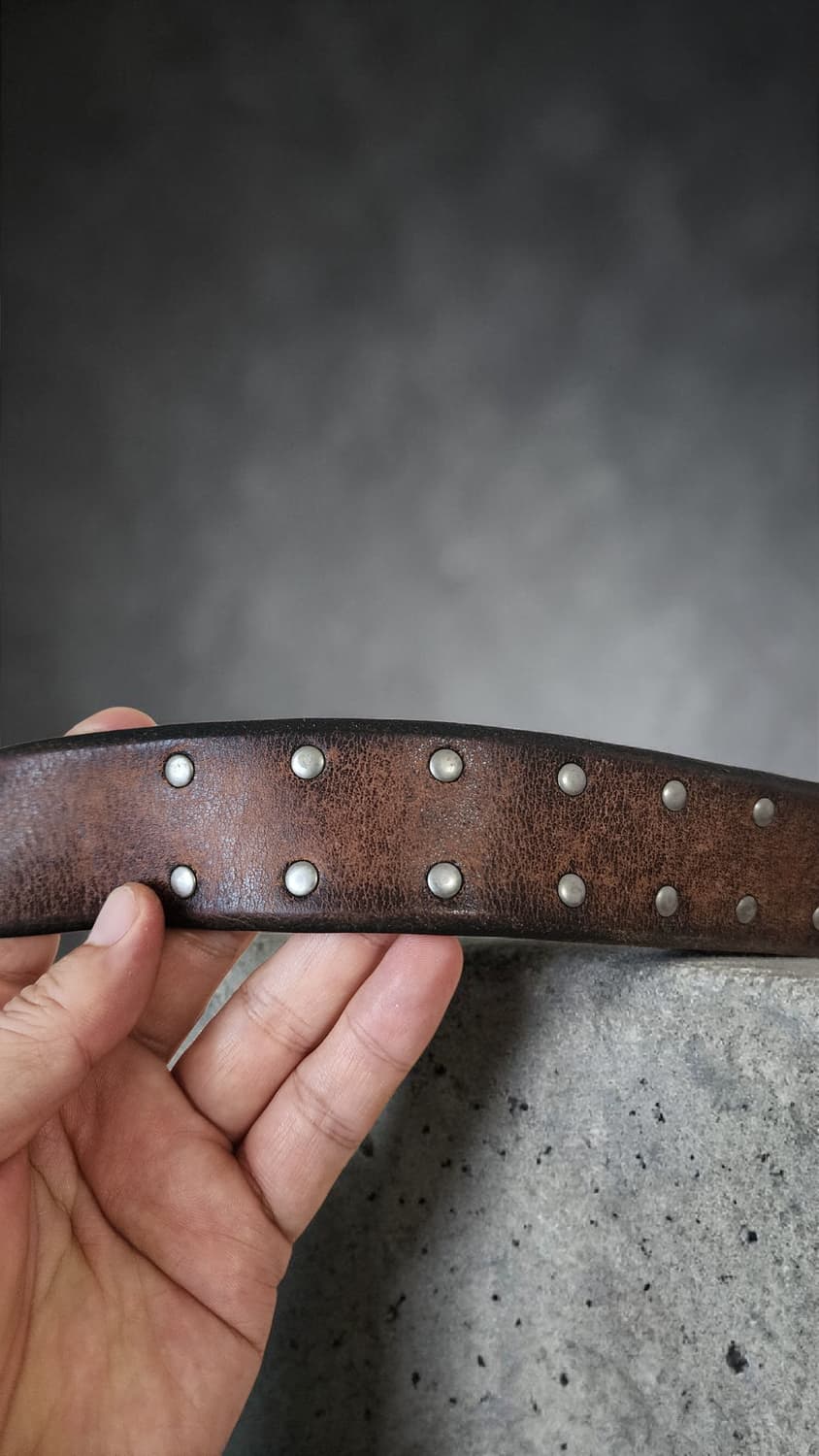 90s Calvin Klein Jeans 황동 버클 통가죽 벨트 상품이미지3