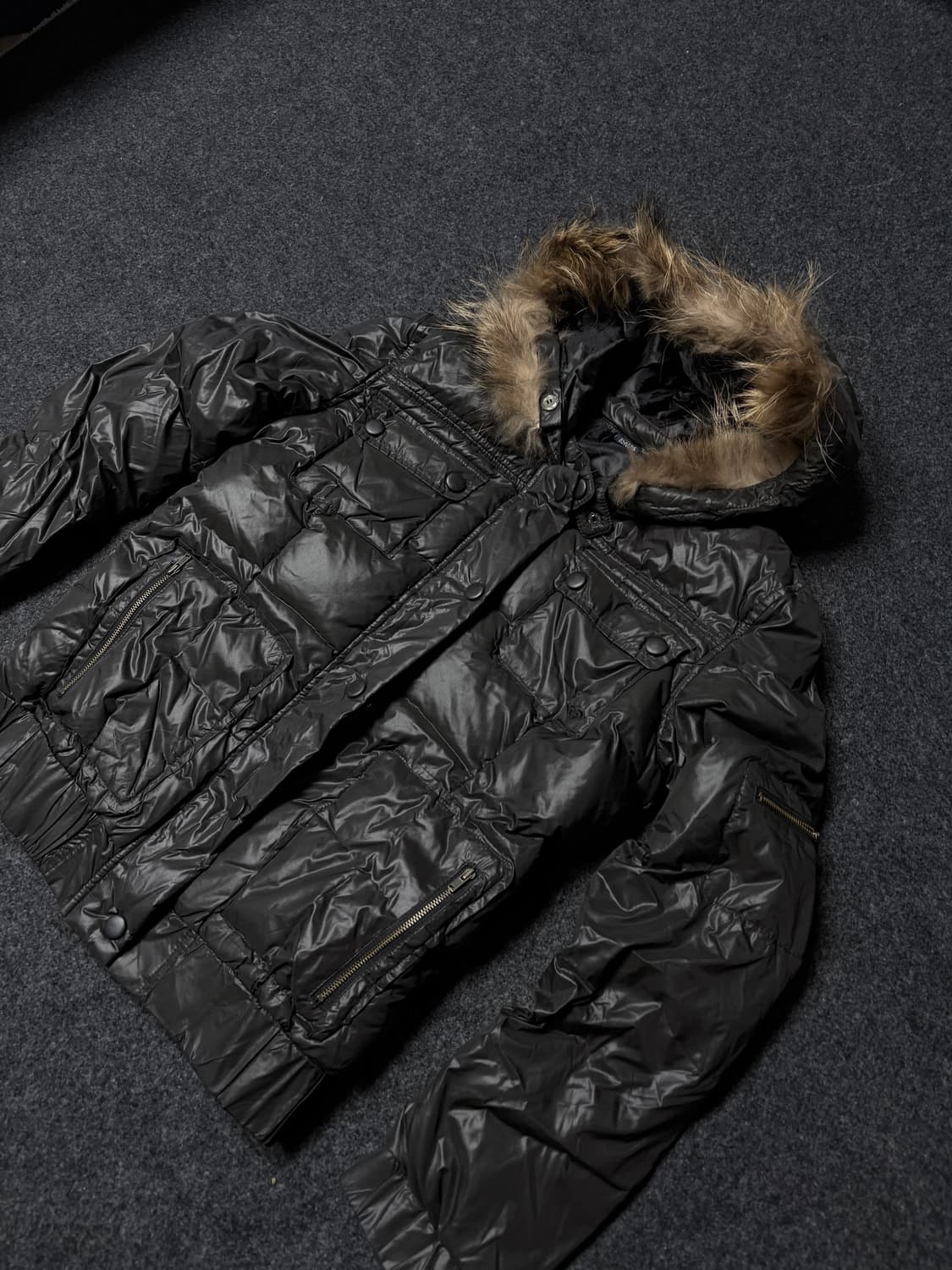 Vintage 00'sY2K Punk Vkei fur hood parka 상품이미지2