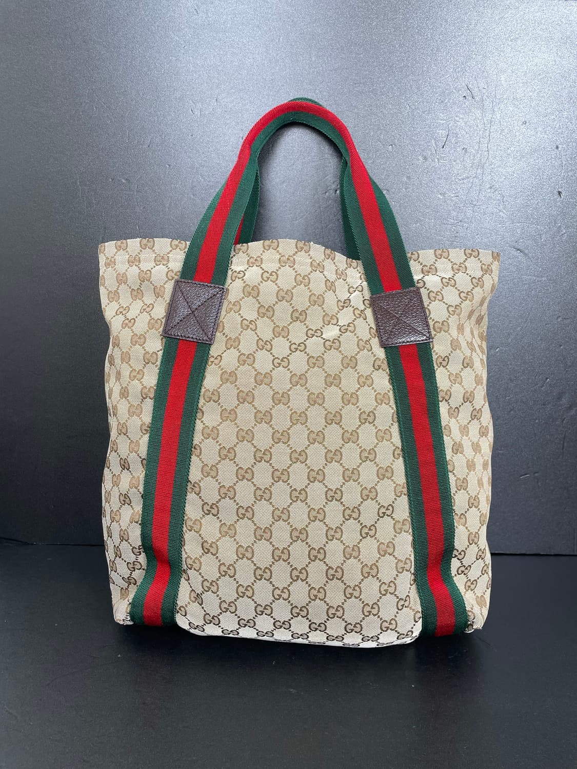 GUCCI 구찌 GG 쟈가드 브라운 삼선 토트백 카바스 숄더백189669 상품이미지2