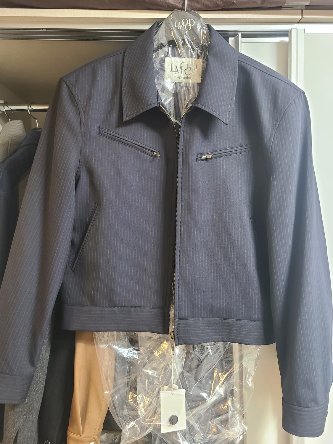 엘무드 리겔 스트라이프 자켓 다크 네이비 46사이즈 새상품 상품이미지3