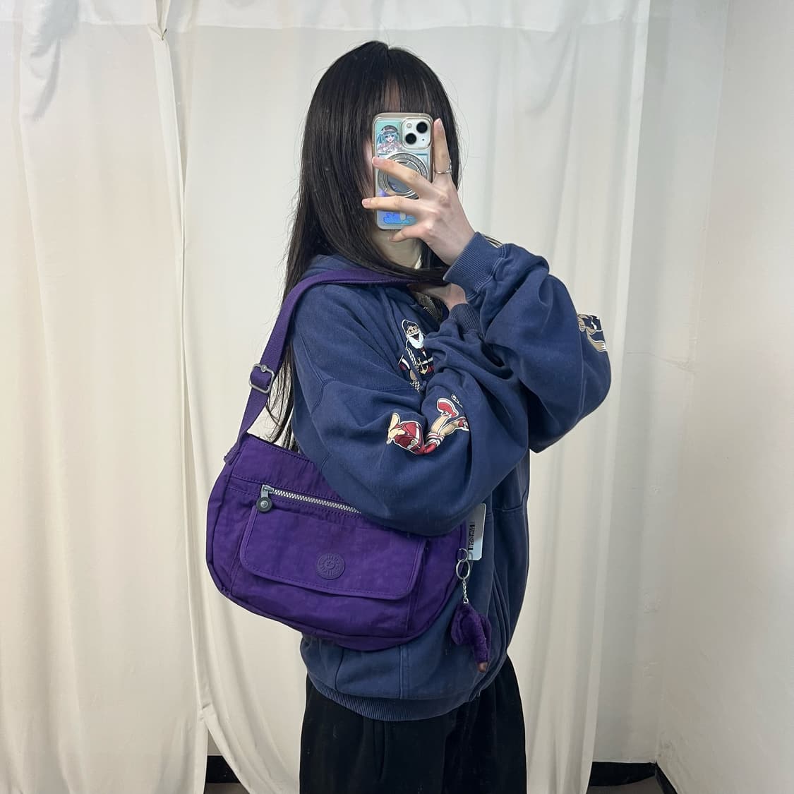 Kipling purple shoulder bag 상품이미지2