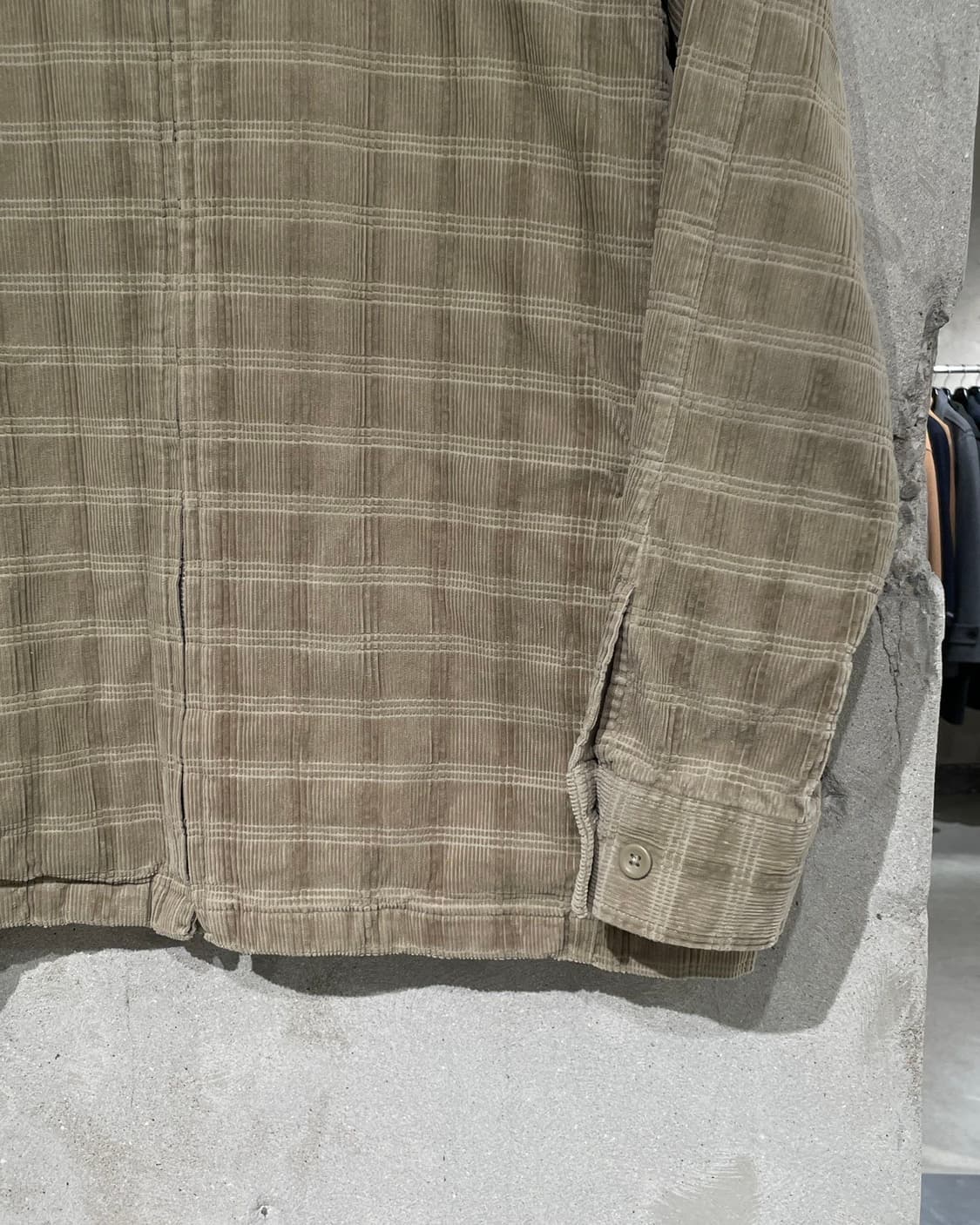 moelleuse 베이지 코듀로이 체크 집업 자켓 상품이미지5