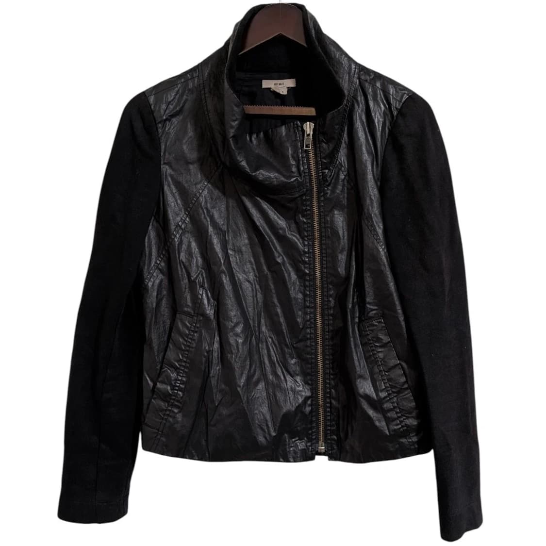 헬무트 랭 믹스 미디어 모토 바이커 자켓 블랙 상품이미지1