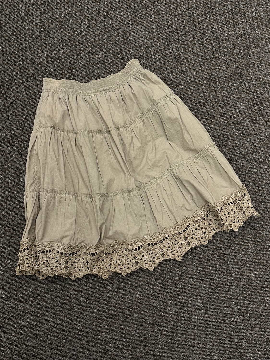 OS)재패니즈 빈티지 크로쉐 레이어드 밴딩 스커트 상품이미지3