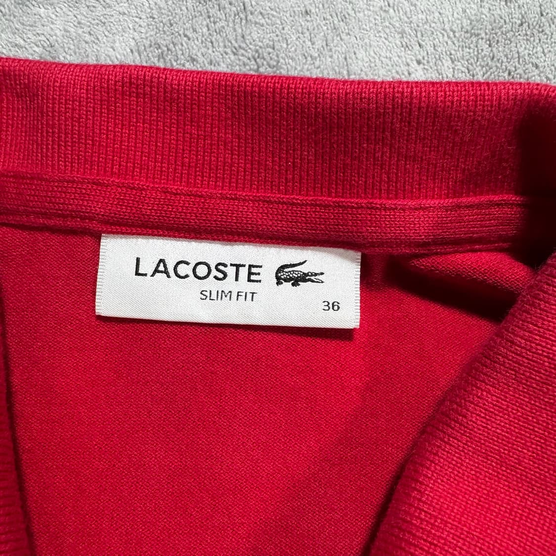 라코스테 슬림핏 레드 폴로원피스  상품이미지3