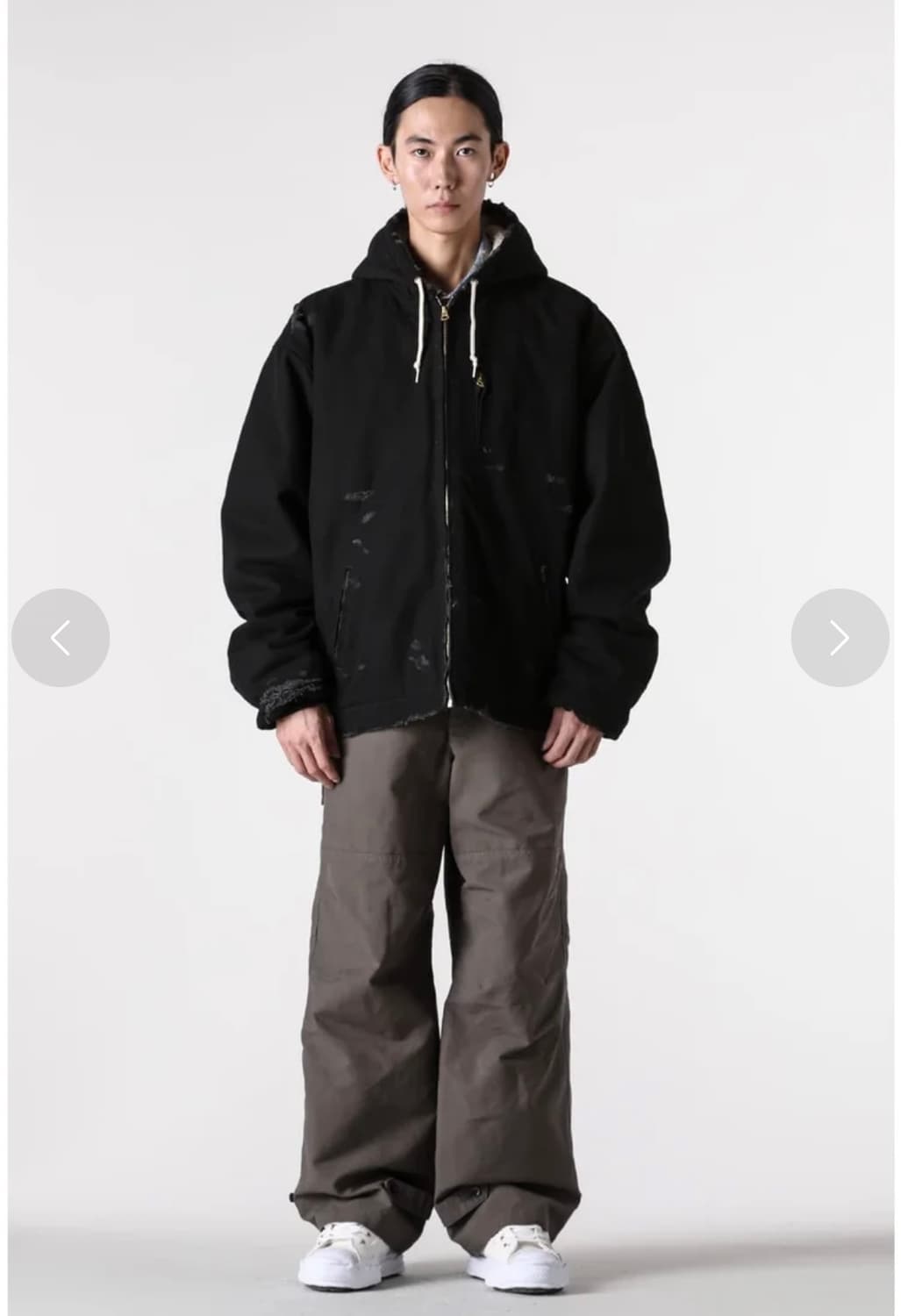 [L]Kamiya 카미야 보로 덕 블루종 블랙 상품이미지1