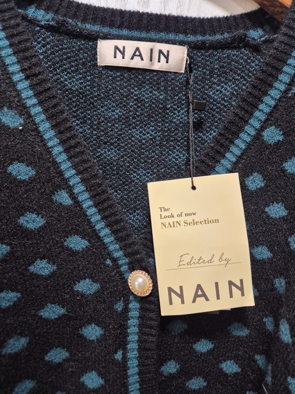 NAIN 블랙 도트 가디건 상품이미지9