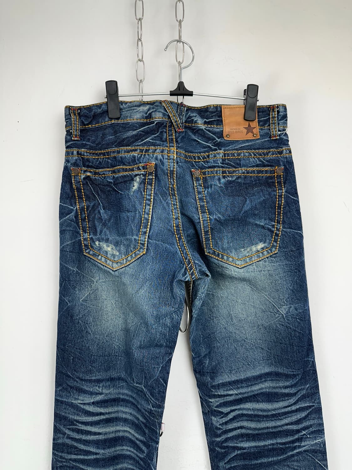 Whisker Wash Straight Denim Jeans  상품이미지8