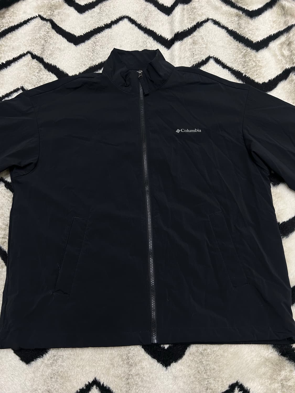 [L]컬럼비아 빅로고 우븐 바람막이/블랙 상품이미지5