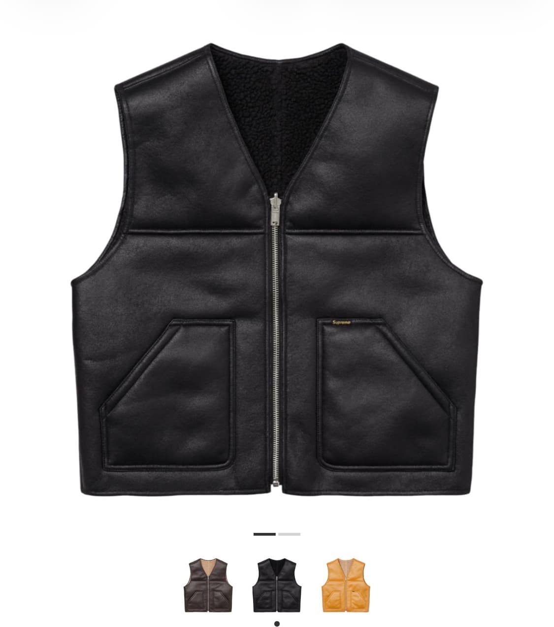 슈프림 리버시블 포우 셔링 베스트 블랙 XL 상품이미지1