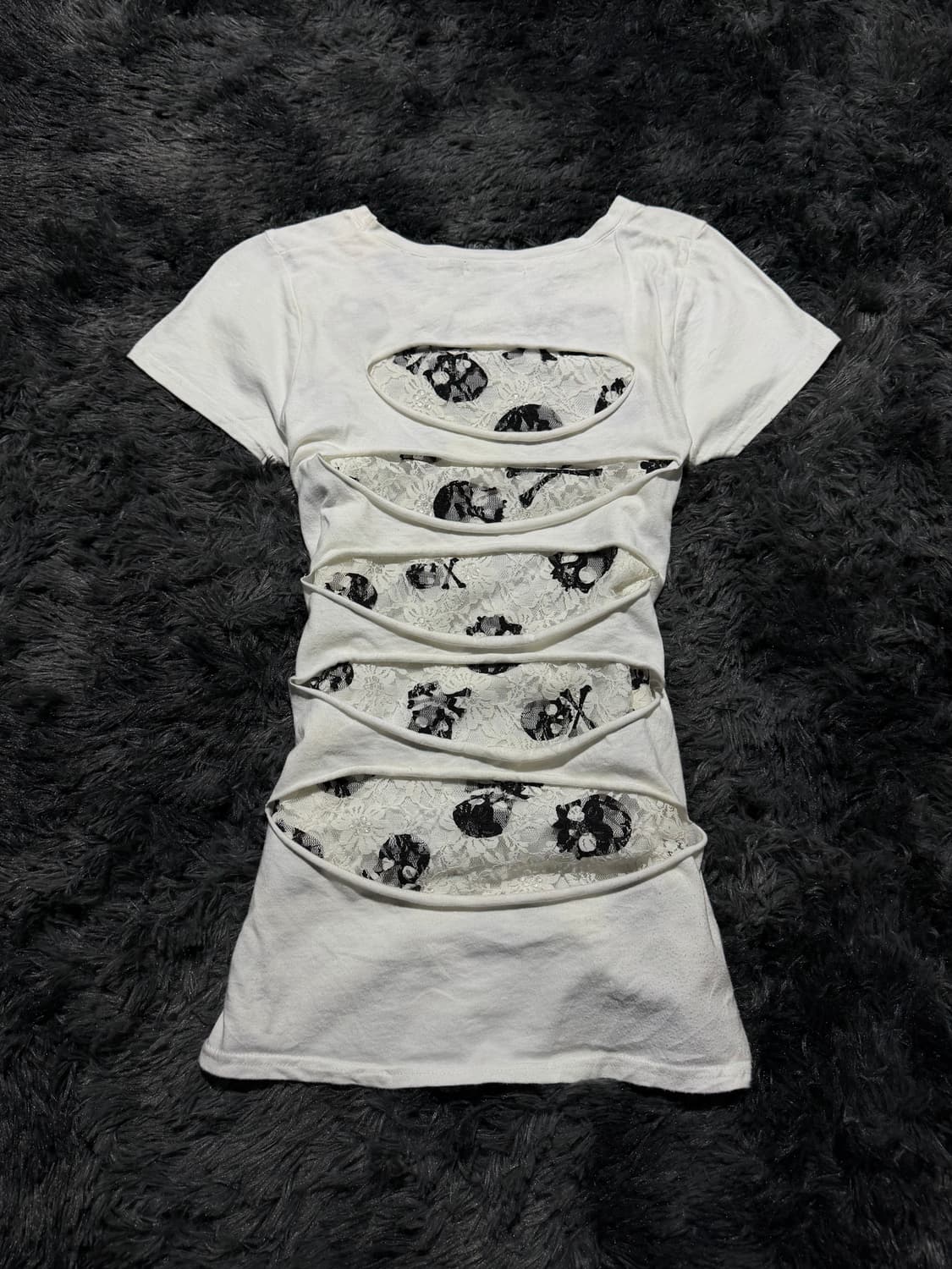  CHU XXX 해골프린팅 등판 절개 반팔 상품이미지6