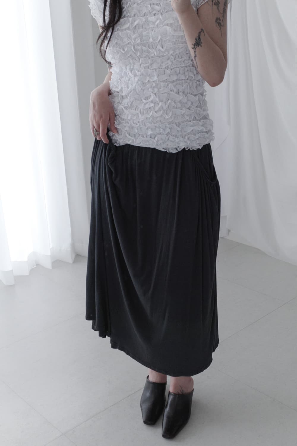 shinyaseki) draping skrit  상품이미지4