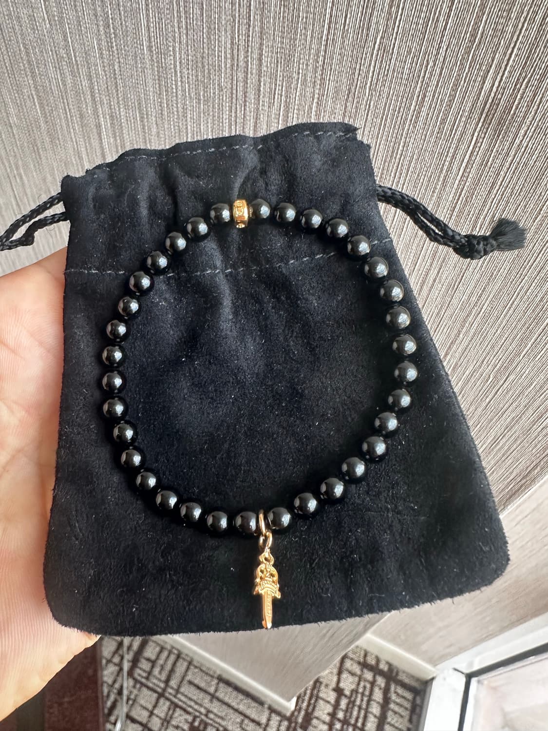 [L]크롬하츠 오닉스비즈 22k 대거참 6mm 상품이미지1