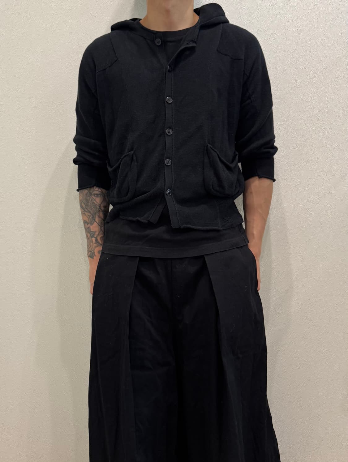 요지야마모토 3d 패널 크롭 버튼 후드 상품이미지6