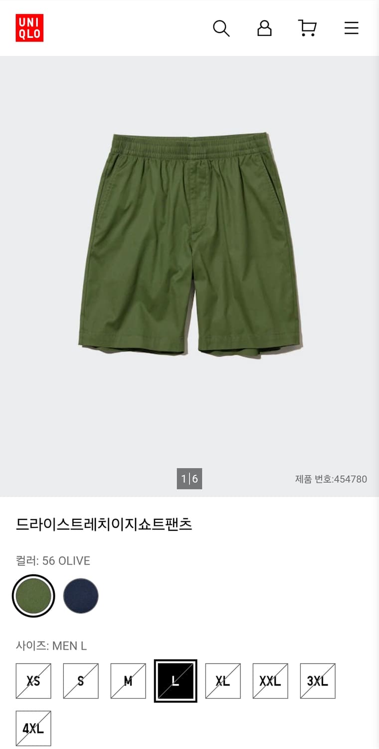 유니클로 밴딩면반바지 L 기장53 상품이미지2