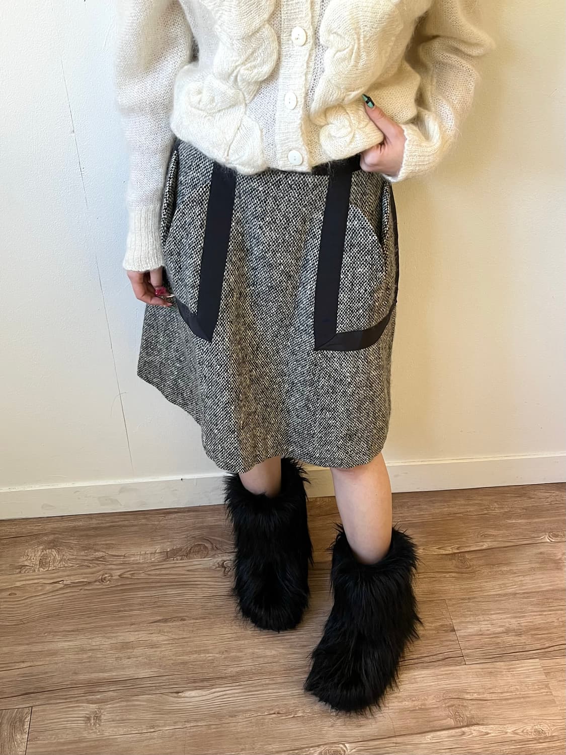 J&M Davidson 트위드 스커트 상품이미지4