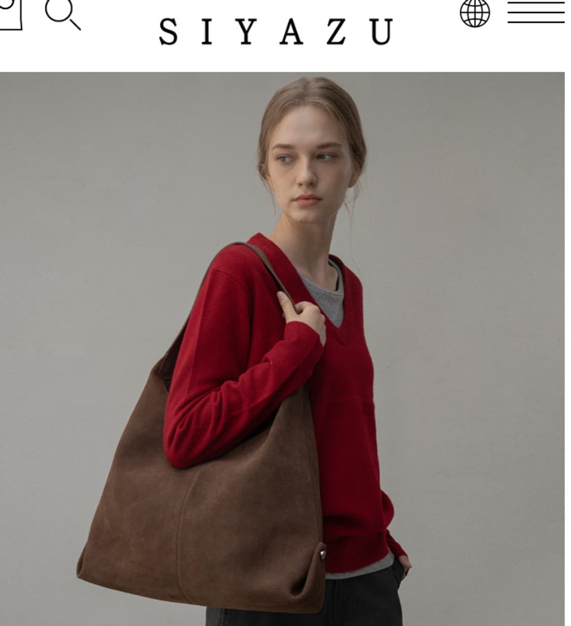 시야쥬 플로우백 소가죽 스웨이드 숄더백  상품이미지1