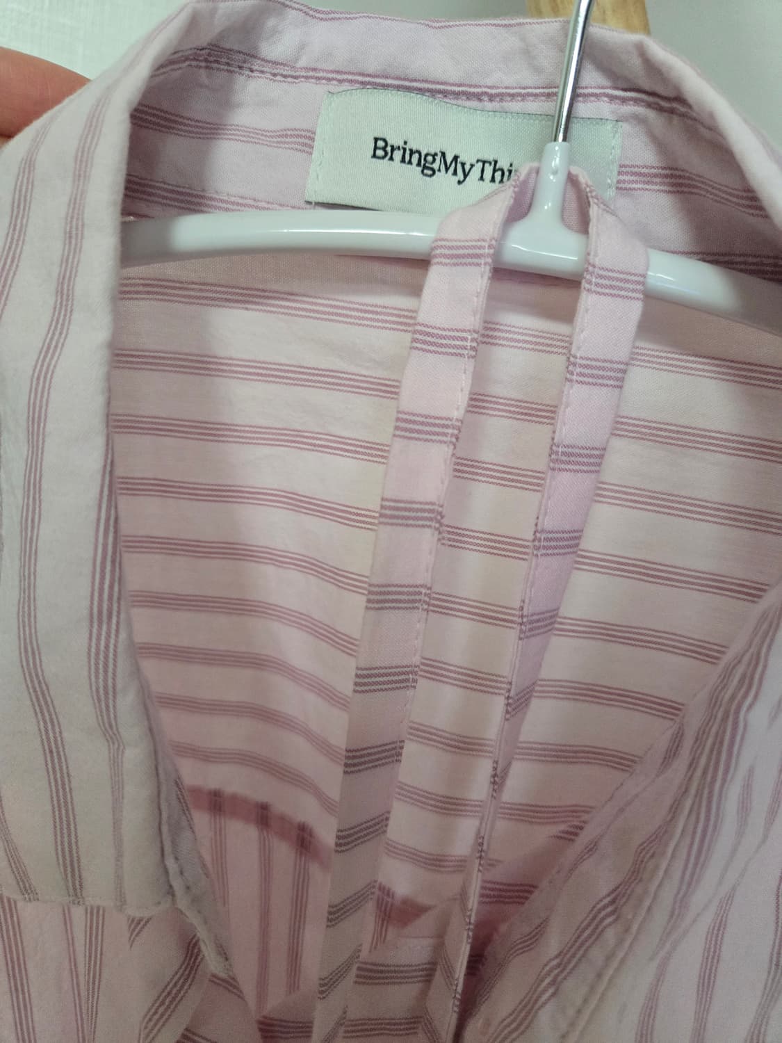 브링마이띵즈 타이 스트라이프 셔츠 핑크 상품이미지7