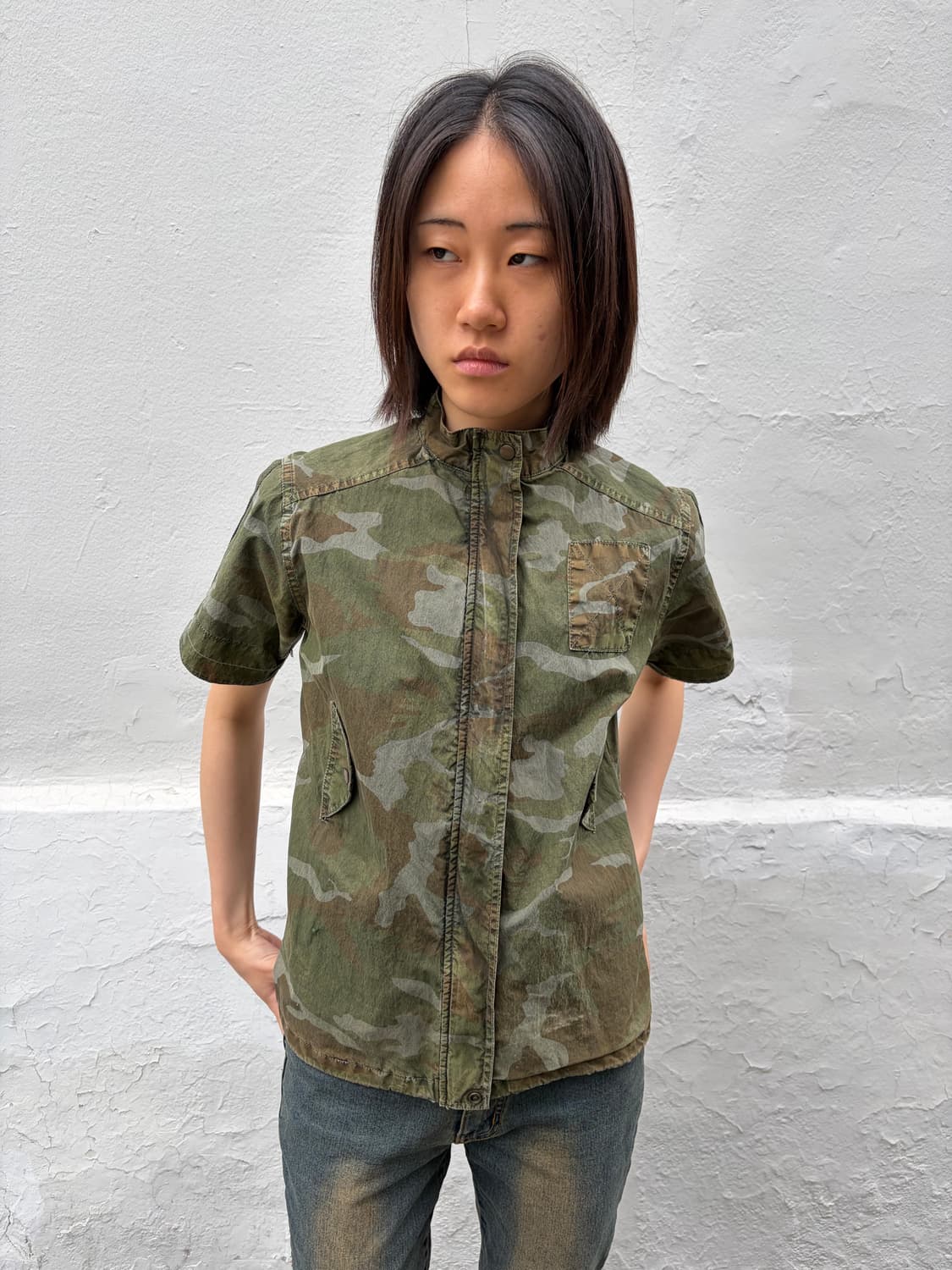 카모 반팔 집업 자켓 S 상품이미지6