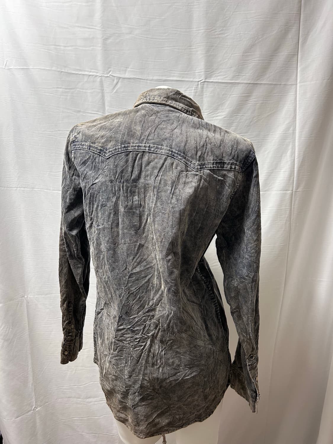 y2k ethnic lined corduroy shirt 상품이미지3