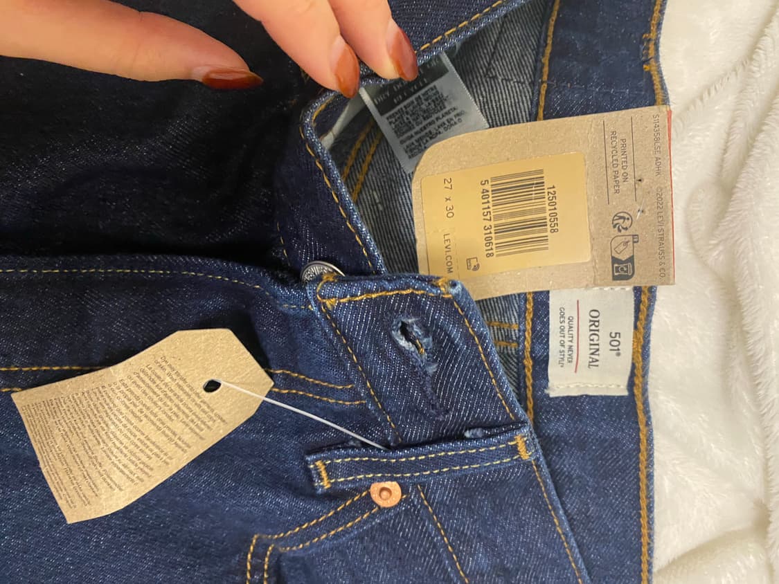 새상품) 리바이스 501 오리지널 진청 27 x30 상품이미지4